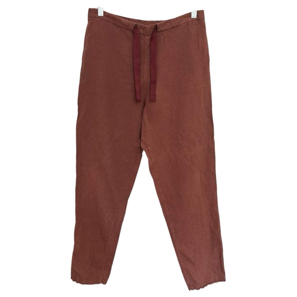Manila Grace Women’s‎ Cotton Linen Blend Tapered Leg Pull On Ankle Pants Sz 42/8